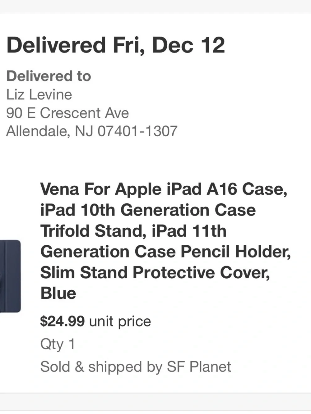 Slim Trifold iPad Case with Pencil Holder - Blue
